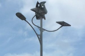 First public lighting system that runs on solar and wind energy